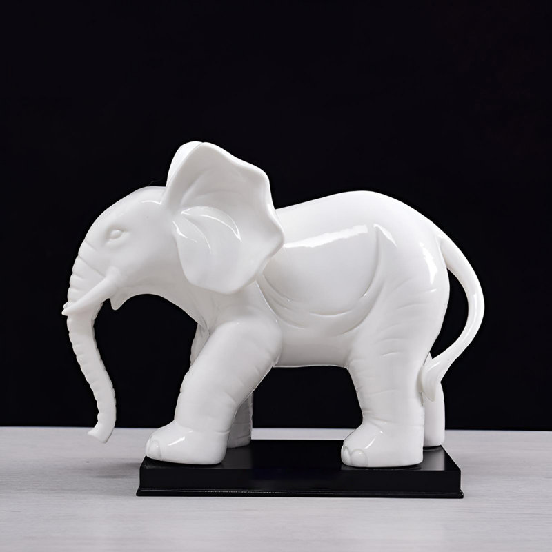 Statue Prosperity Elephant, H 7,87 po x l 9,45 po x P 4,72 po 
