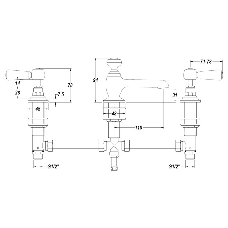 Topaz Mono Basin Mixer with Waste