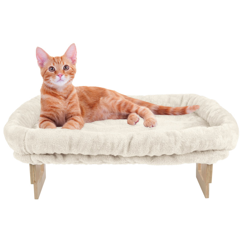 Lit pour chat avec fenêtre amovible PETMAker , Crème, crème