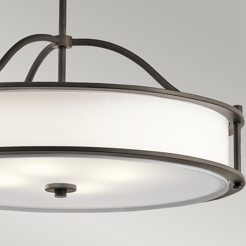 Kelia 4 - Light Classic Pewter Drum Pendant, Olde Bronze