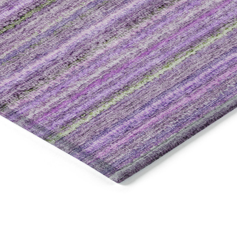 Tapis intérieur lavable rayé mauve aubergine 8 pi x 10 pi
