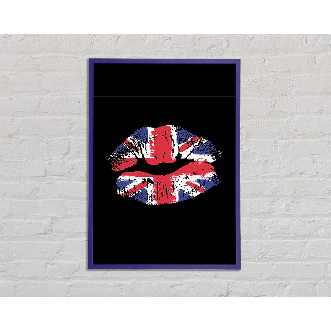 Gerahmtes Leinwandbild British Flag Lips