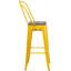 Tabouret de bar ou de comptoir en métal Marian avec dossier et siège en bois Marian-2101696429-2101696446-2127243145
