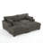 4 - Piece Upholstered Light Gray Faux Rabbit Fur Flannel Reversible Modular Sofa Living Room Sectional Couch with Ottoman-1639135933