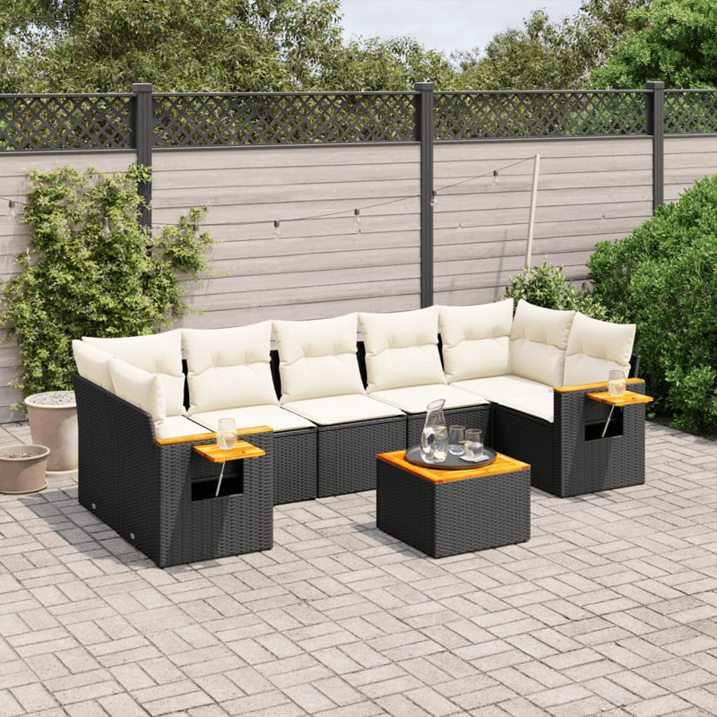 Ensemble de canapé de jardin Vidaxl noir et crème