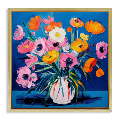  Bright Poppies Bouquet Canvas Wall Art by LSR Design Studio