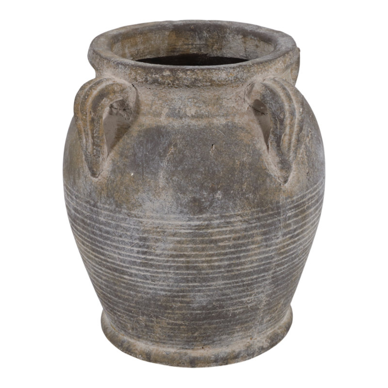 Ceramic/Porcelain Table Vase, 9.75" H x 9" W x 8.5" D, Matte Brown