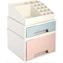 Fontvieille Unique Metal Desk Organizer with Drawer - Pink