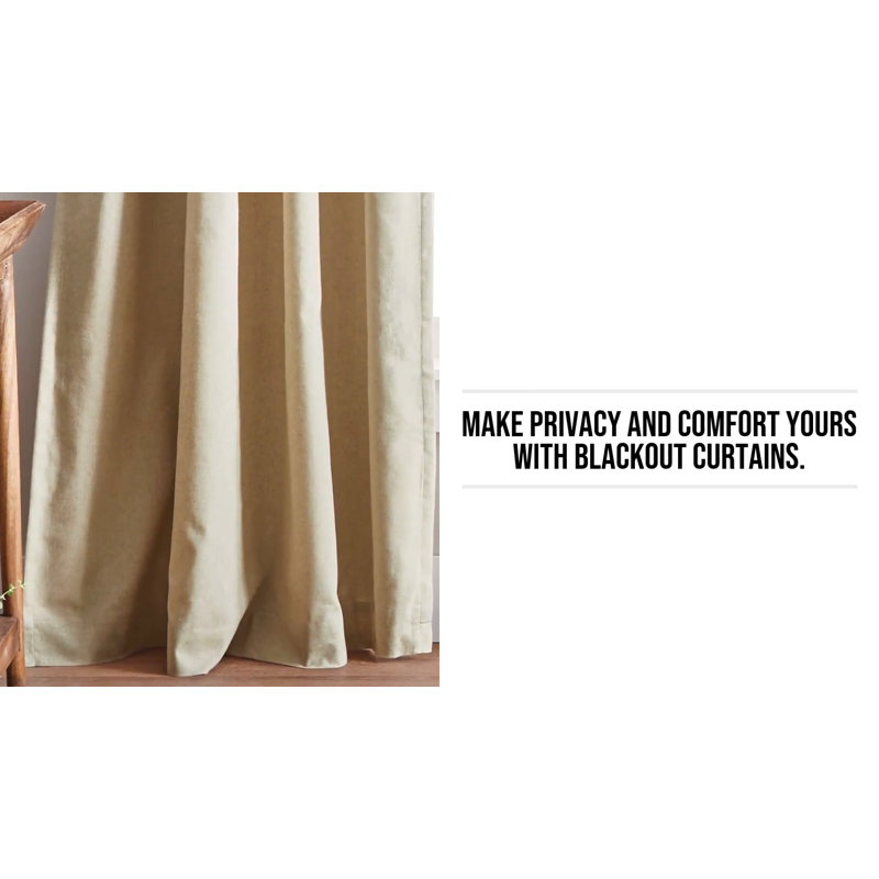 Champagne Blackout Polyester 50"x95" Curtain Panel Pair