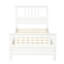 Lit simple en bois blanc avec tête de lit lumineuse et plateforme pour lit blanc - support solide à 10 lattes, facile à installer