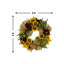 26" Sunflower, Hydrangea And Berry Fall Wreath With Burlap Bows