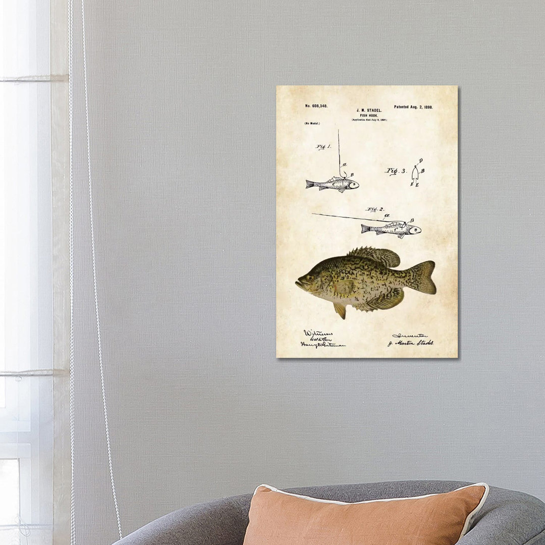 Crappie Fishing Lure by Patent77 - Wrapped Canvas Gallery-Wrapped Canvas Giclée