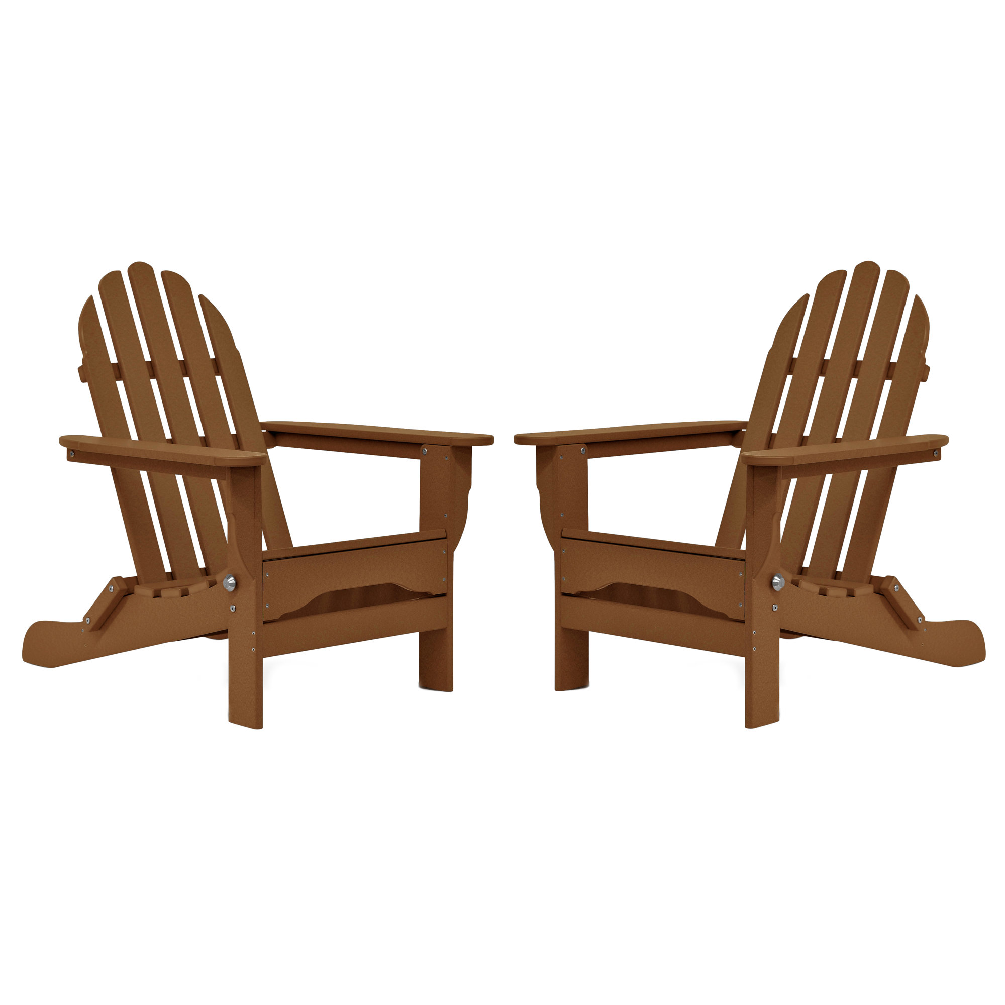 Leighton Foldable Outdoor Adirondack Set, Teak