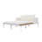 Modern Outdoor Daybed Patio Metal Daybed With Wood Topped Side Spaces For Drinks, 2 In 1 Padded Chaise Lounges For Poolside, Balcony, Deck-1629788510