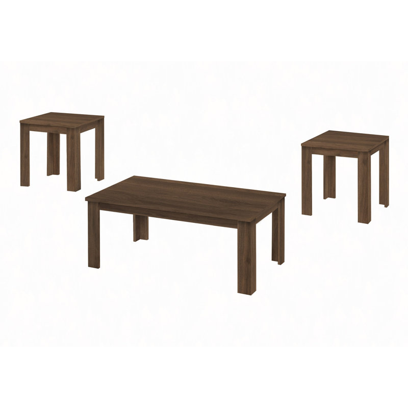 Ensemble de table, ensemble de 3 pièces, café, bout, côté, décor, salon, transitionnel, Noyer