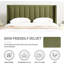 Cadre de lit plateforme rembourré avec tête de lit, sommier moderne pour lit double, mobilier de chambre confortable, vert gazon