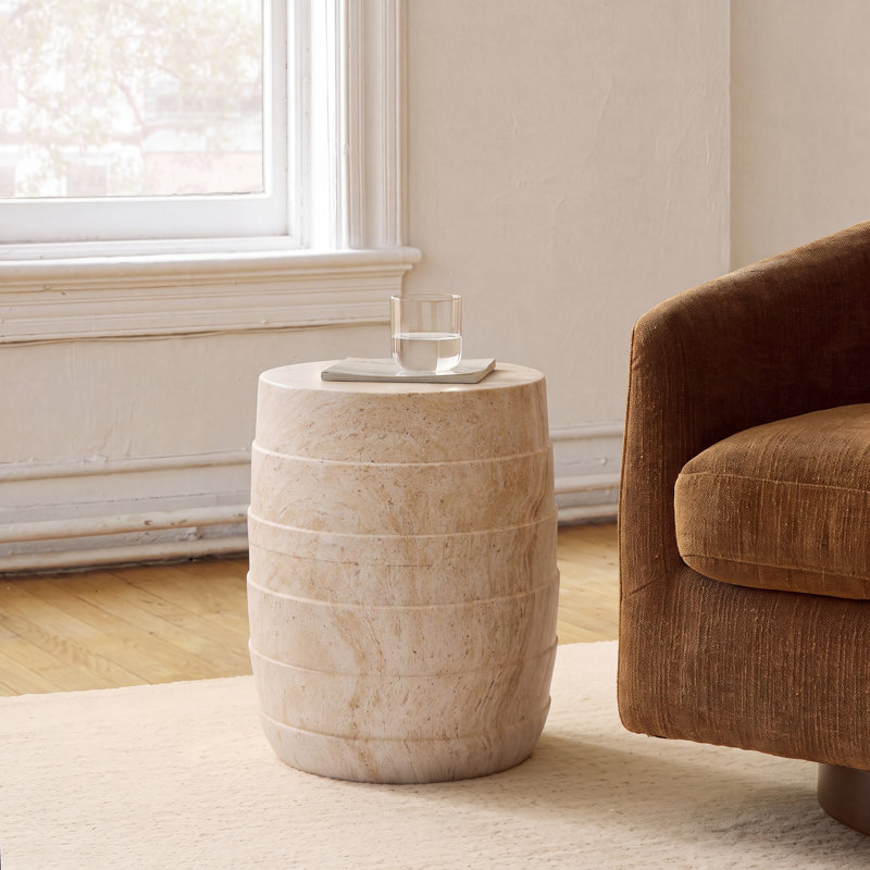 Table d'appoint d'extérieur - Décoration nervurée toutes saisons pour patio et salon