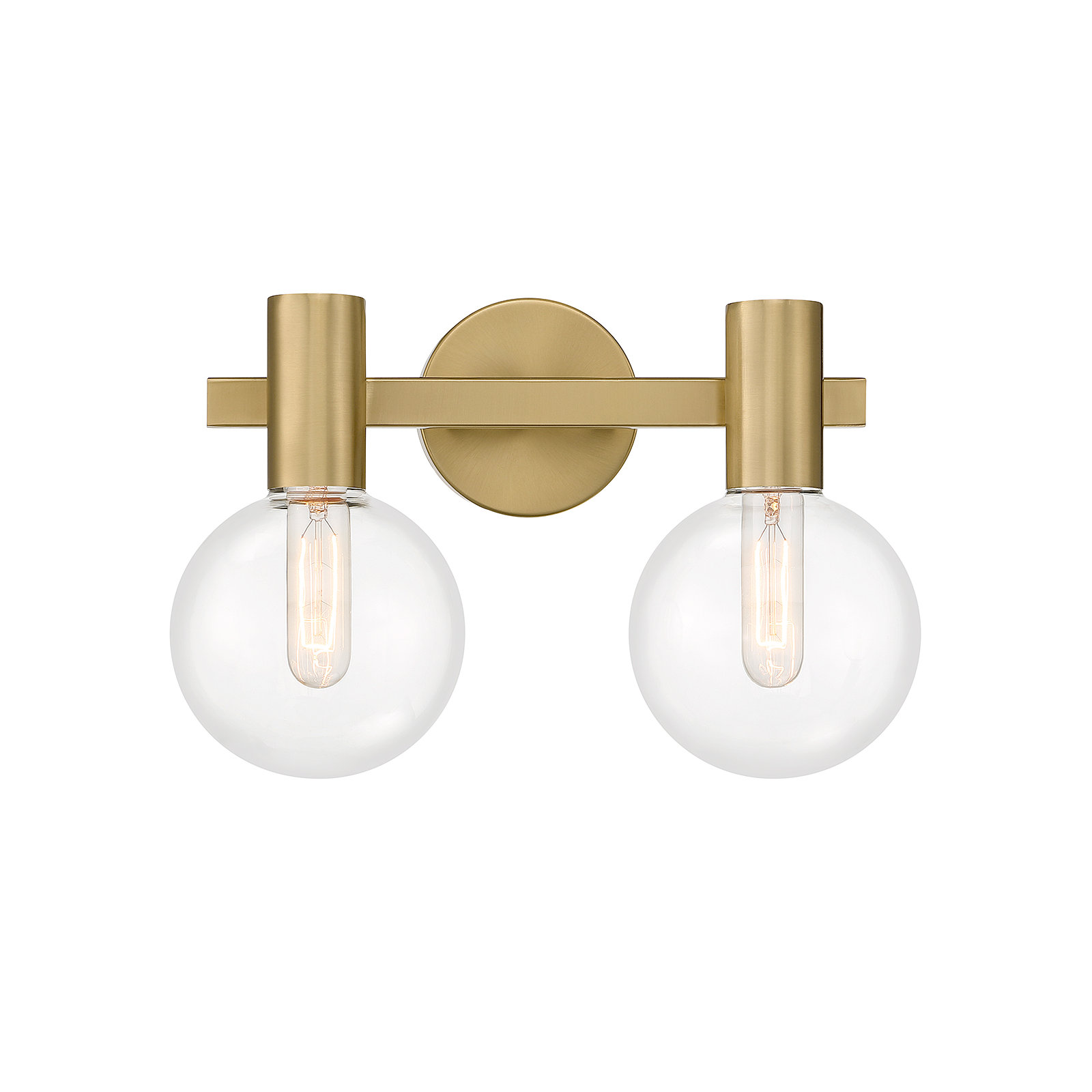 Sanu 2 Light Transparent Bath Sconce, Brass