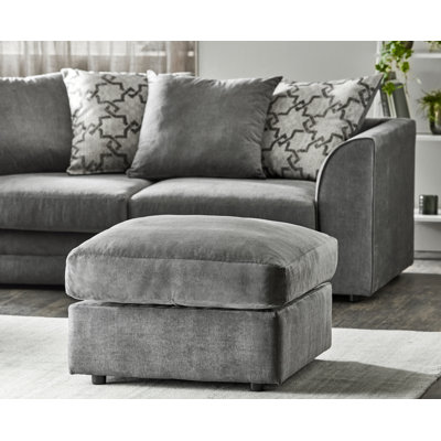 Arabella 70cm Wide Square Solid Colour Footstool Ottoman