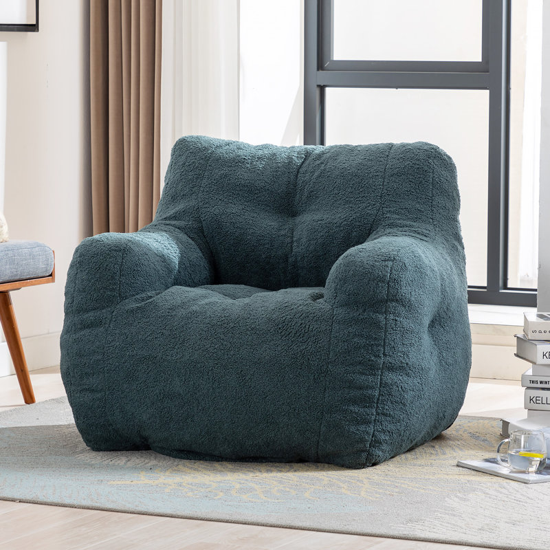 Fauteuil à billes doux en tissu pour enfants et adultes, Vert