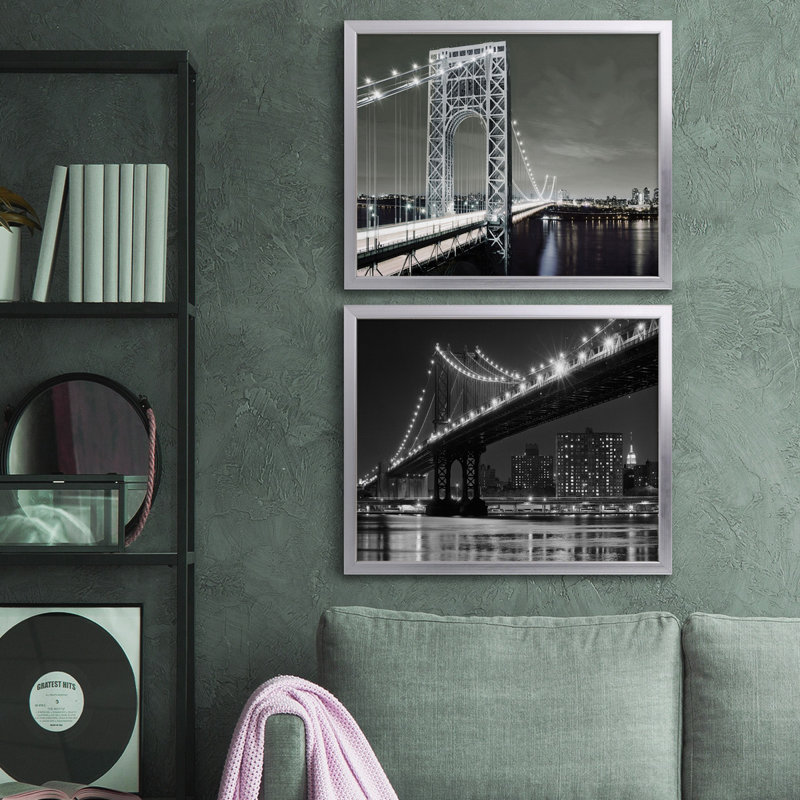 Reproduction de photo sur toile, Toile avec cadre argenté, Pas de tapis