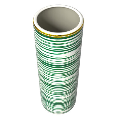 24" Abstract Green & Gold Umbrella Stand