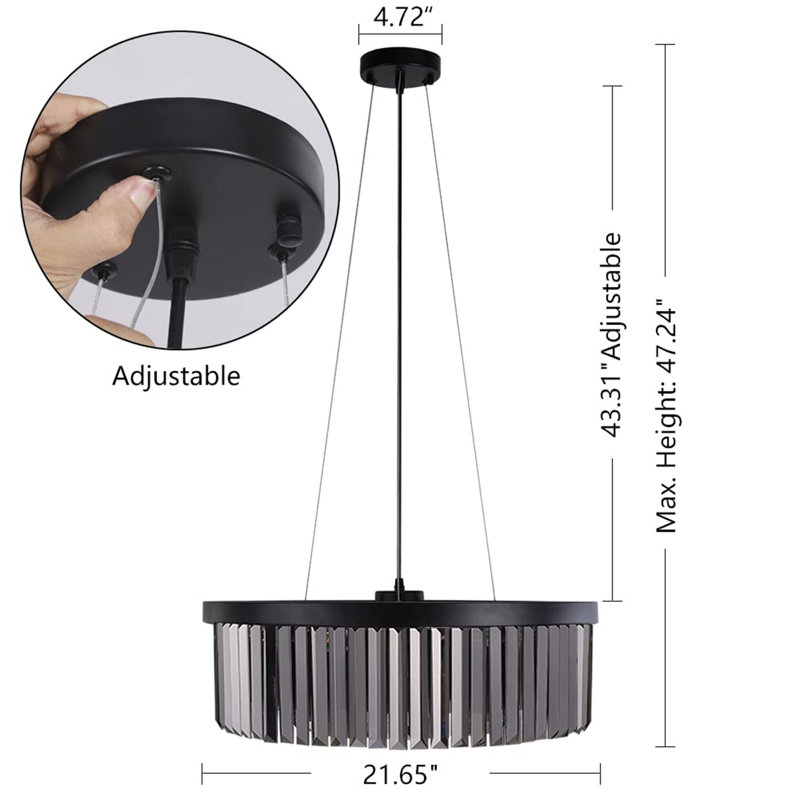 Alekzander 6 - Light Kitchen Island Pendant, Black