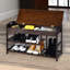 Meja Wooden Bamboo Shoe Bench with Hidden Storage Hallway Furniture