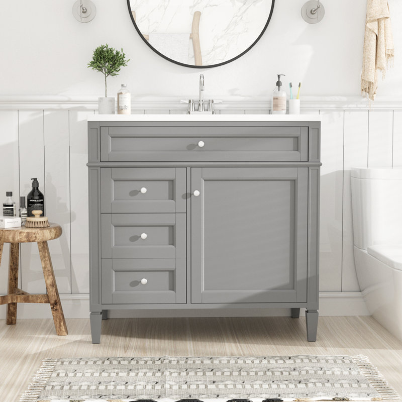 Ensemble de meuble-lavabo avec lavabo 36 po, Gris