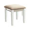 Tabouret de coiffeuse 1pc de style transitionnel blanc, bois massif avec 3 tiroirs de rangement et miroir central de 5 mm, pièce de chambre à coucher pour rehausser le décor, finition du miroir pour