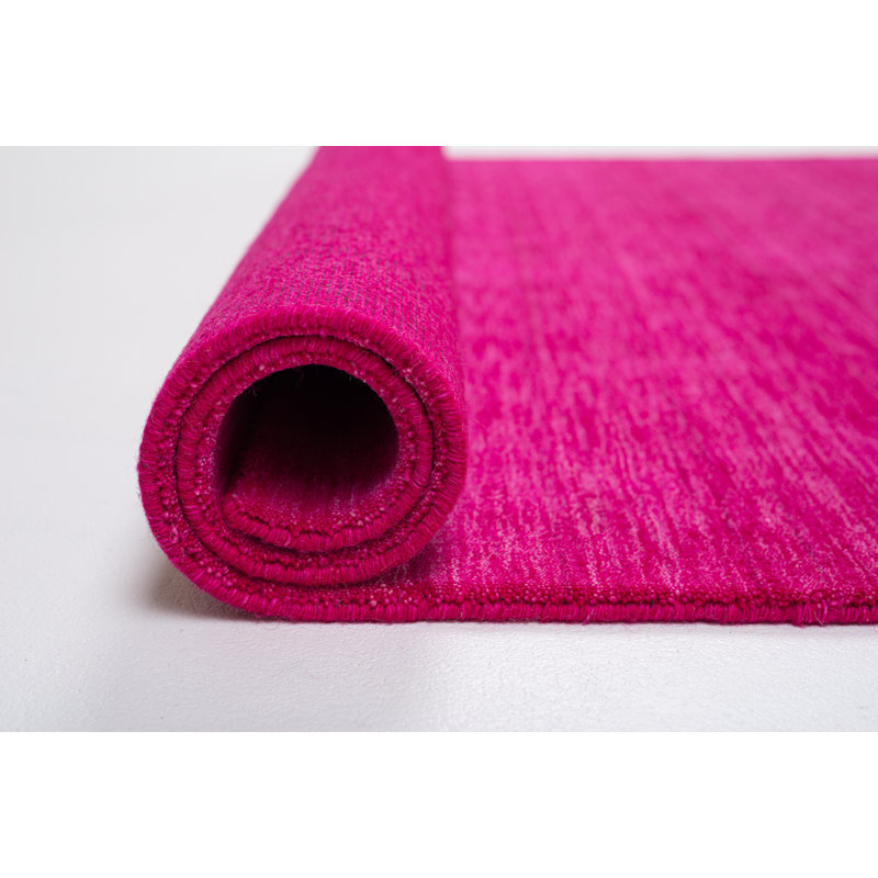 Rectangular Uniform Color Wool Hand Woven Area Rug, Rectangle 70cm x 140cm