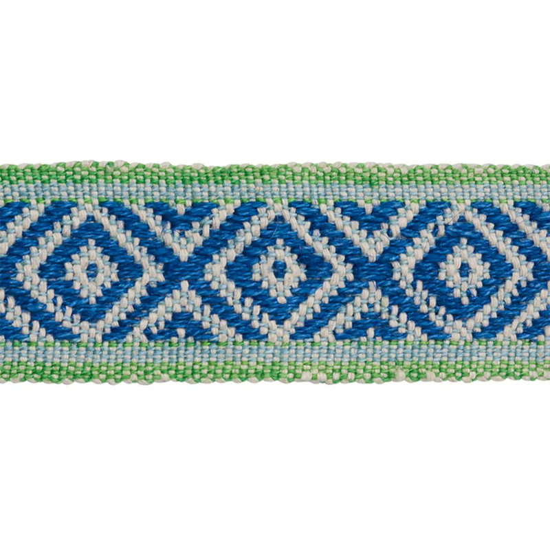 Larson Handwoven Tape, Blue/Medium Blue/Green