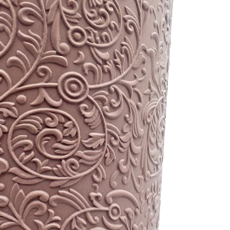 Vase en céramique blanche embossée élégante Elegant, Rose