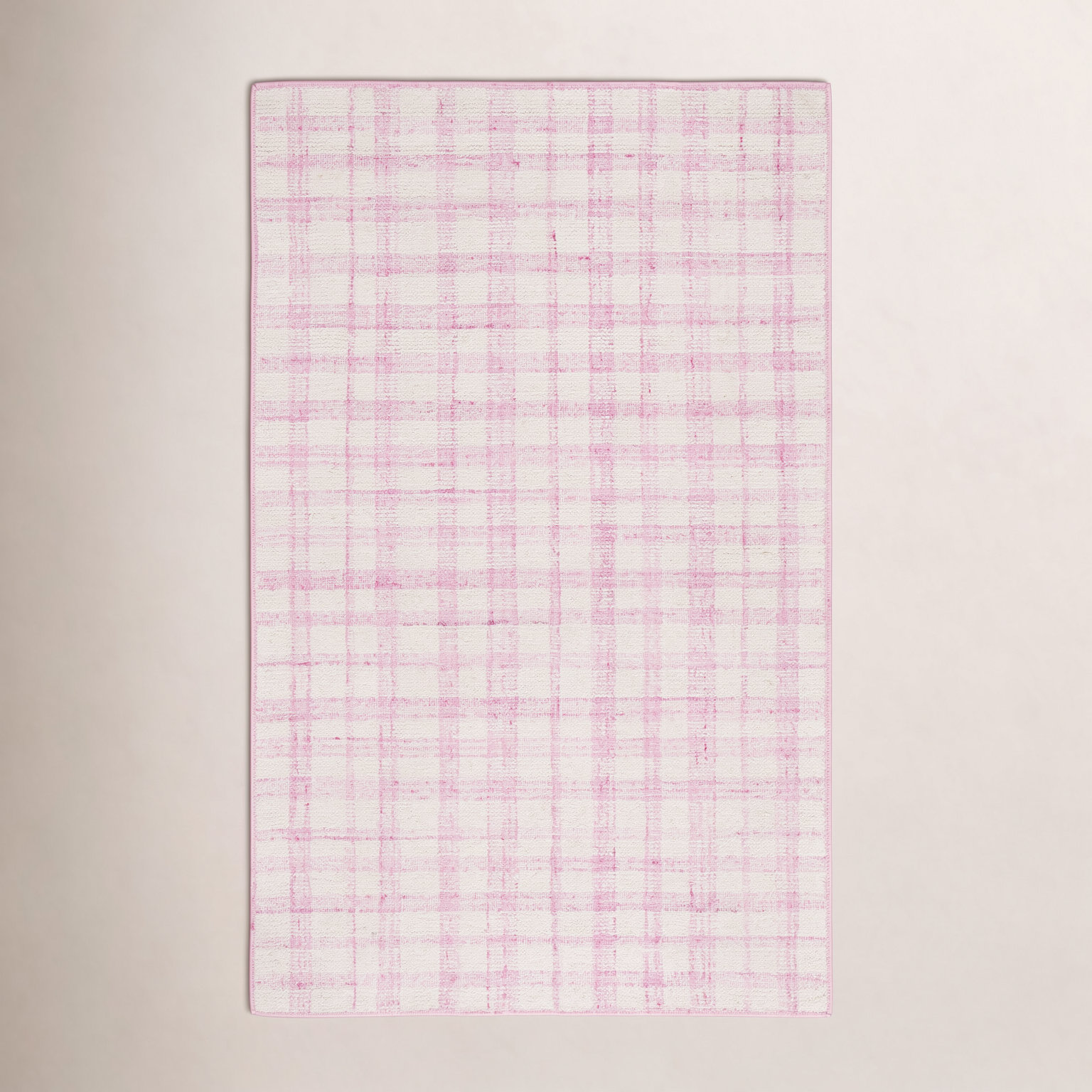 Hand-Tufted Plaid Performance Rug, Rectangle 6" x 9"