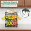 Panier à fruits à 3 niveaux pour la cuisine, support à bol à fruits avec 2 crochets à banane, panier de rangement mural en métal, noir
