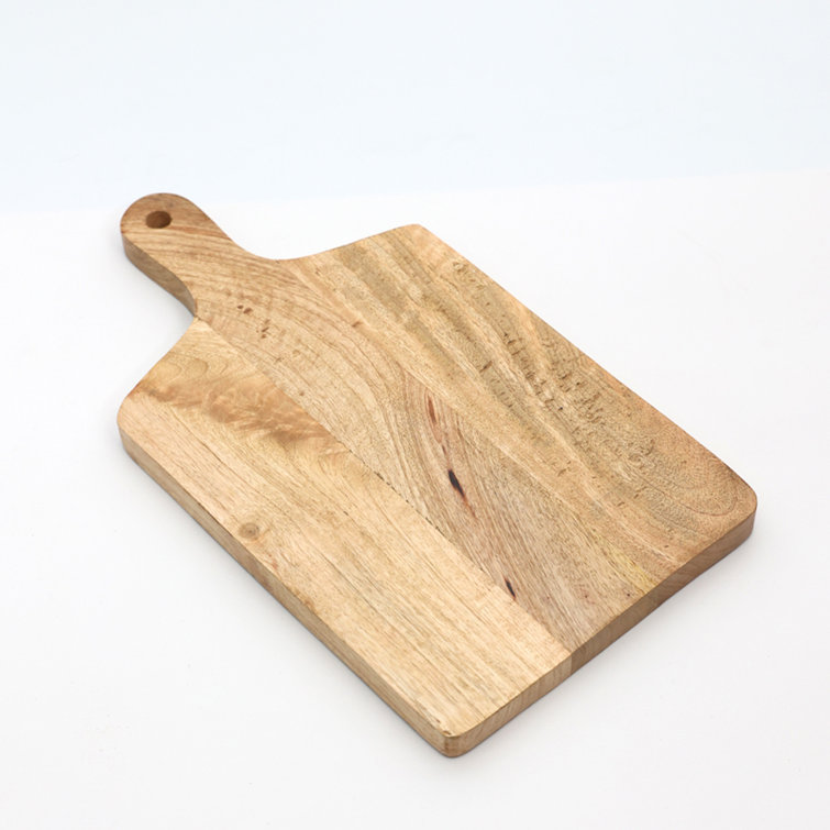 Small wood cutting board with handle