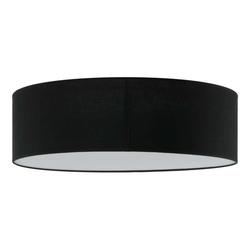 Aida Fabric Flush Mount, 15cm H x 50cm W x 50cm D, Black