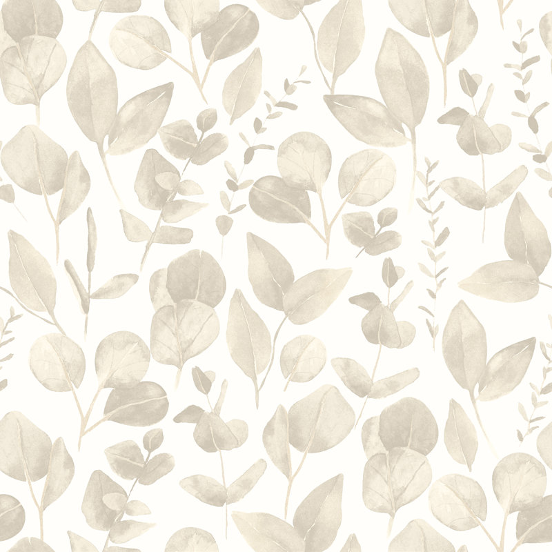 Watercolour Leaves - Oyster, Oyster