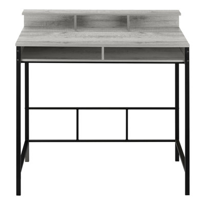 Bureau d'ordinateur, bureau personnel, debout, tablettes de rangement, L 48 po, travail, ordinateur portable en métal stratifié, contemporain, moderne