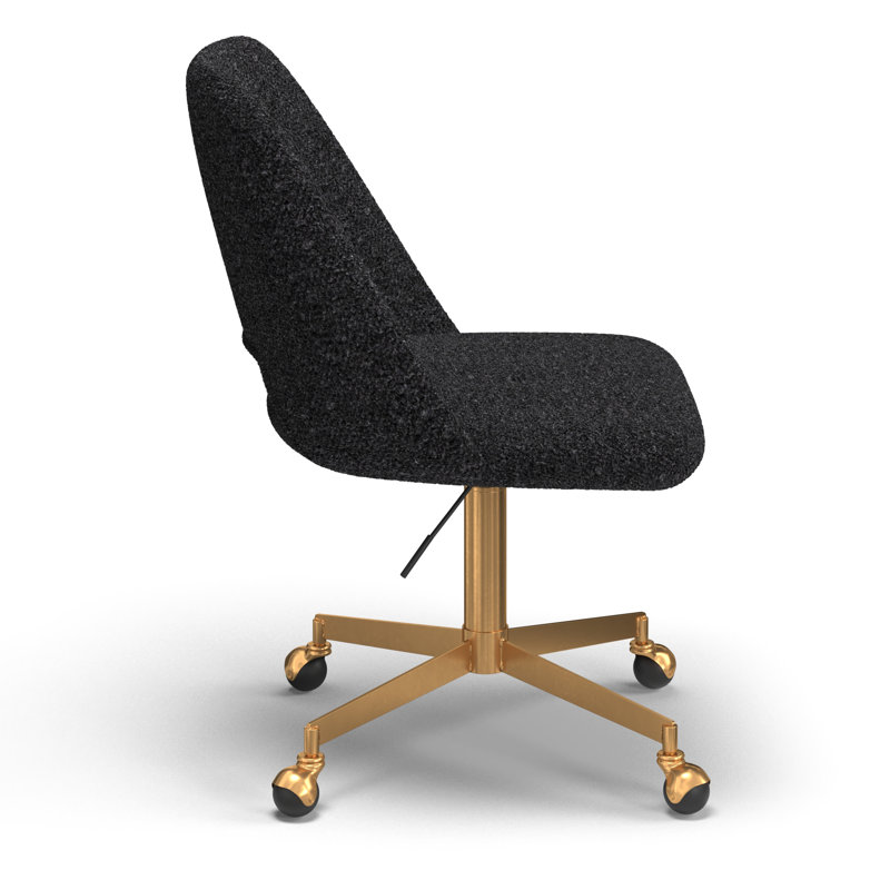 Borrego Swivel Boucle Task Chair, Black Boucle