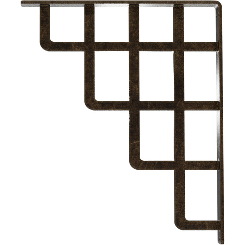 Support en fer forgé Diane, Or pâle antique, H 15 po x l 1,5 po x p 12 po