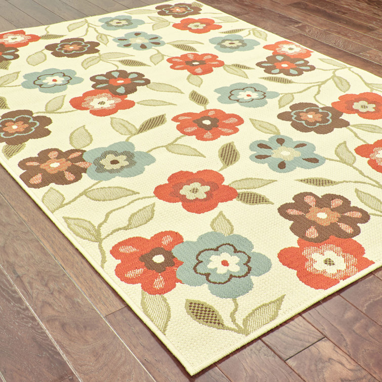 Ashmi Floral Machine Woven Indoor/Outdoor Rug