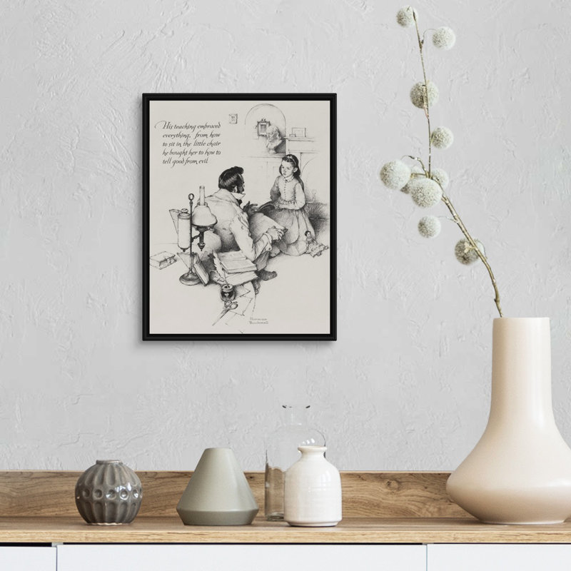 Art mural sur toile "The tuteur", Cadre flottant noir, H 16 po x l 13 po x P 1,75 po