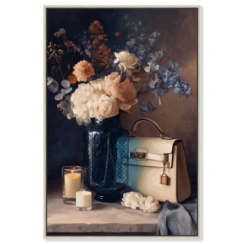 Impression sur toile Luxury Glam Candles par Art Remedy, H 45 po x l 30 po, Cadre argenté
