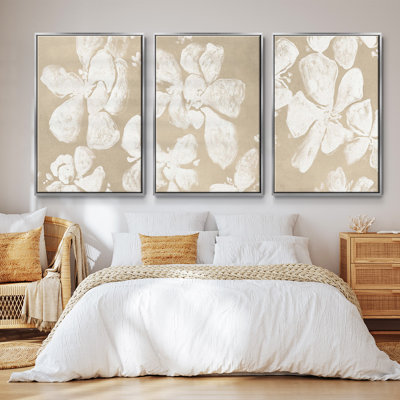 Ghost Petal I, ensemble de 3 toiles encadrées sur toile