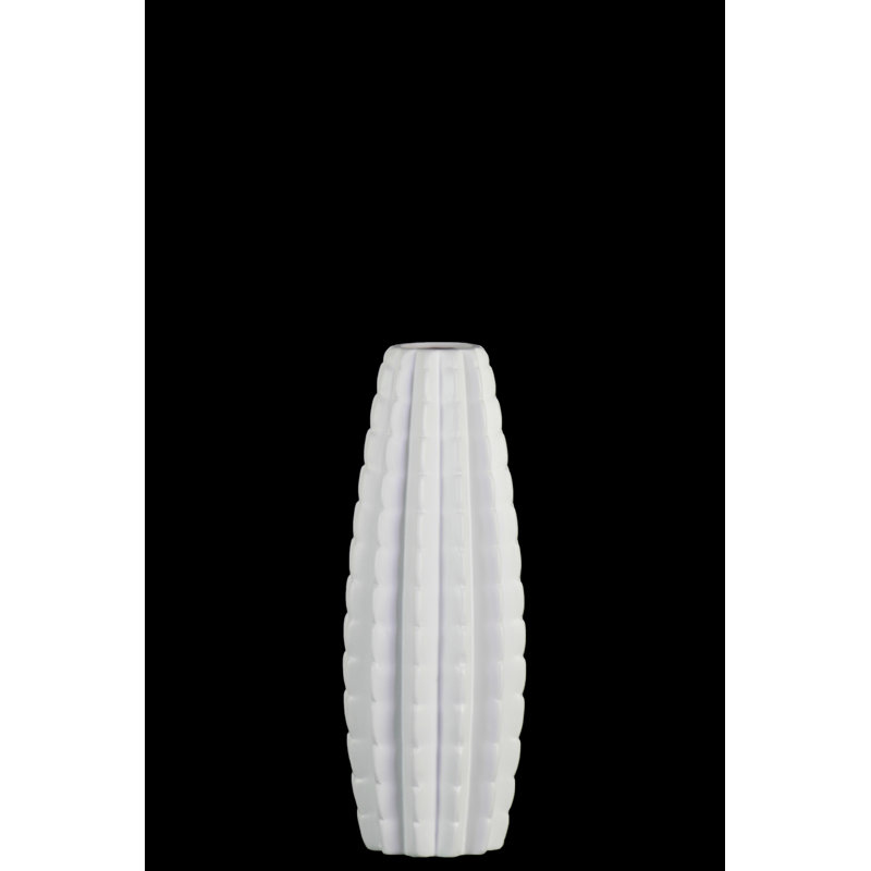 Ceramic Table Vase, 14" H x 5" W x 5" D, White