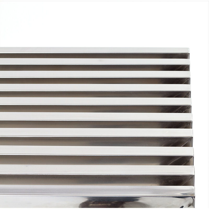  Metal Bench, 17" H x 60" W x 15"D, Polished Sliver
