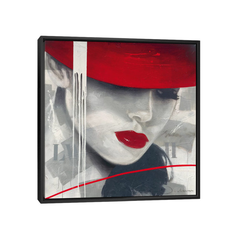 " Glamorous I " by Hans Jochem Bakker, 18" H x 18" W x 1.5" D, Black Framed Canvas