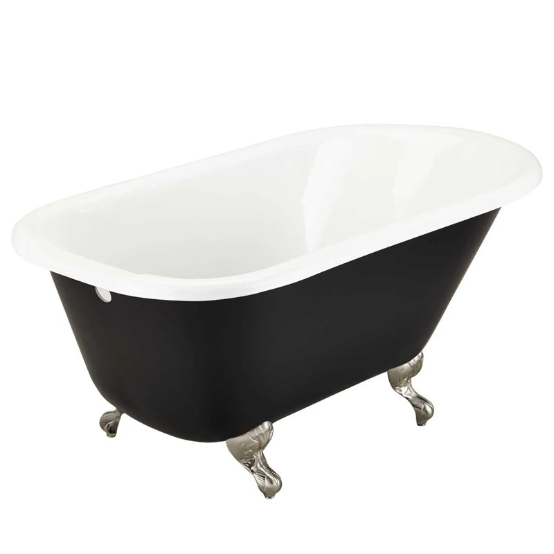 54" Miya Cast Iron Clawfoot Soaking Tub, White