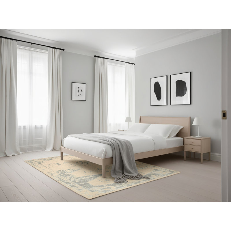 Tapis beige/gris contemporain, Rectangle 5 pi x 7 pi